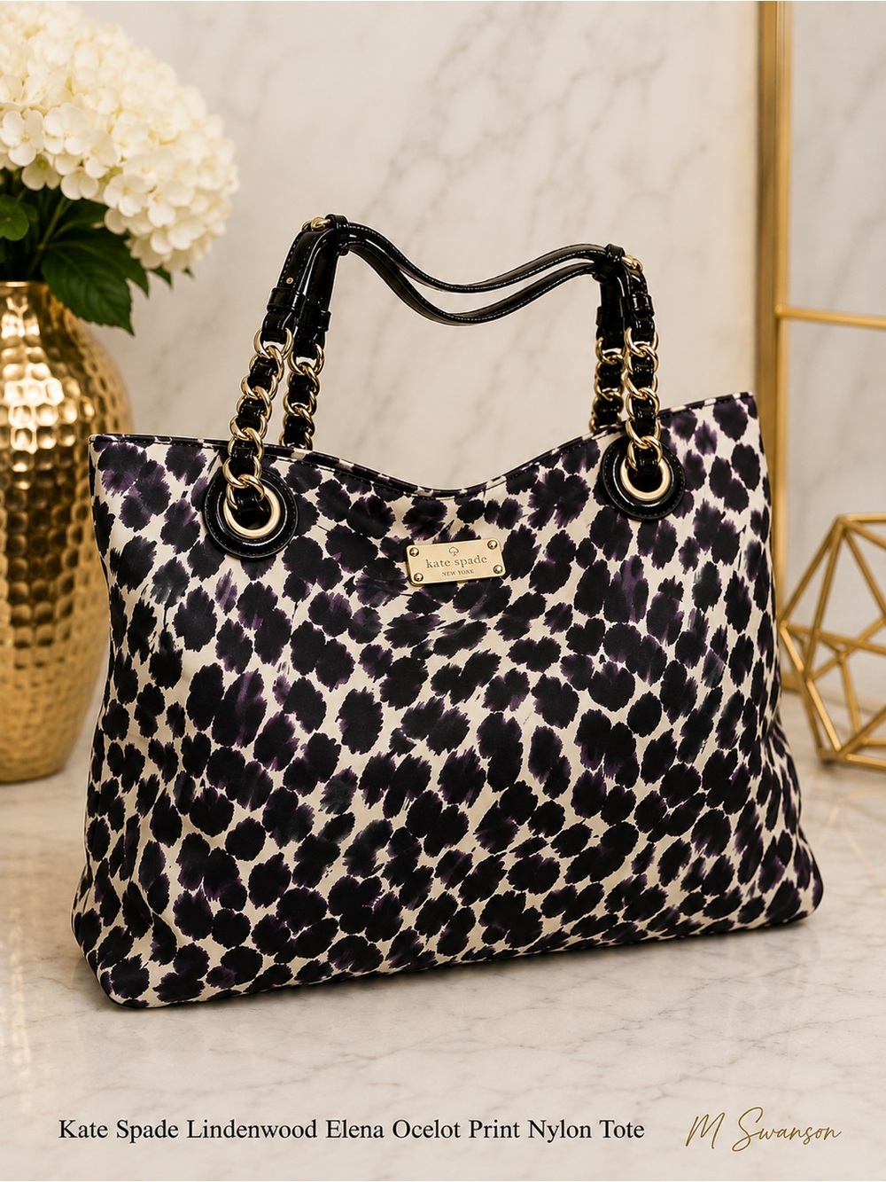 Kate Spade Lindenwood Elena Ocelot Print Nylon Tote – EUC